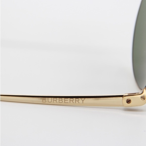 NEW BURBERRY BE3108 1017/71 AVITOR SUNGLASSES BURBERRY B 3108 GREEN AVIATOR - Picture 9 of 11